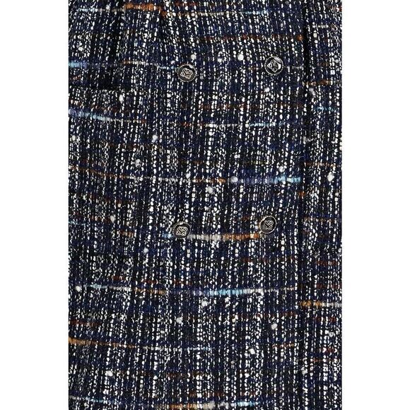 Sandro Double-breasted Bouclé-tweed Mini Dress in Black sz 38 M - Picture 5 of 16